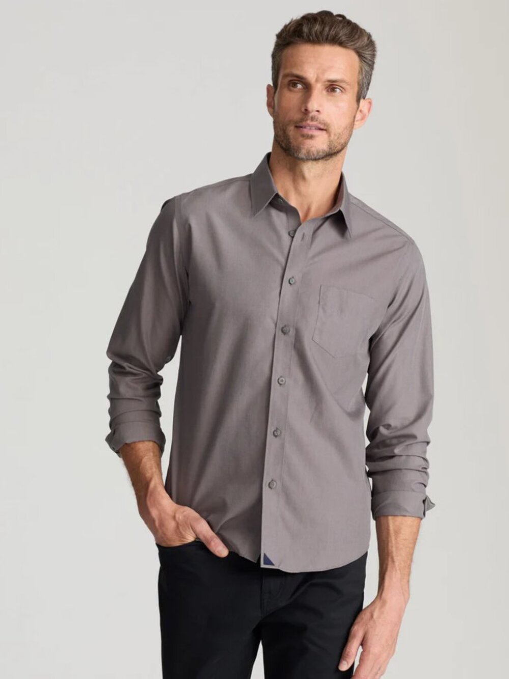 UNTUCKit Sangiovese Long Sleeve Shirt (charcoal grey) - XXL Regular Fit